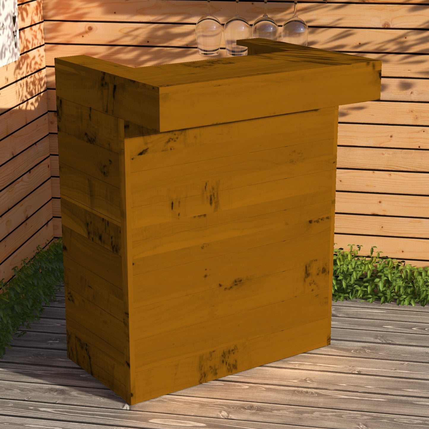 Rustic Wooden Pallet Bar - 80cm - Hot Tub Shop