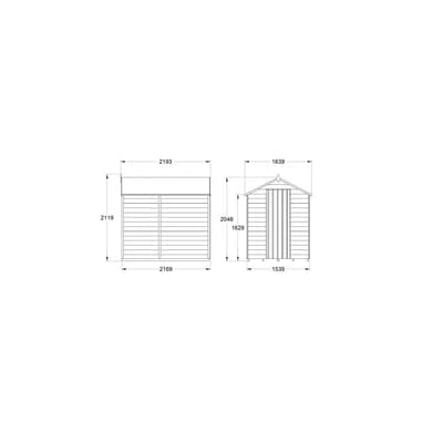 4LIFE Overlap Pressure Treated 7ft x 5ft Apex Shed - No Window - Hot Tub Shop