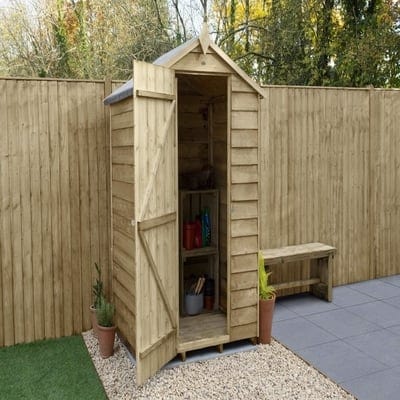 4LIFE Overlap Pressure Treated 4ft x 3ft Apex Shed - No Window - Hot Tub Shop