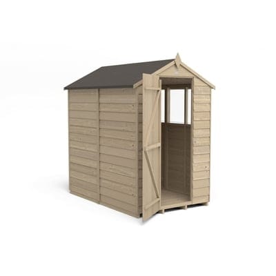 4LIFE Overlap Pressure Treated 6ft x 4ft Apex Shed - 4 Windows - Hot Tub Shop