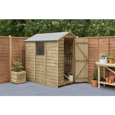 4LIFE Overlap Pressure Treated 6ft x 4ft Apex Shed - Hot Tub Shop