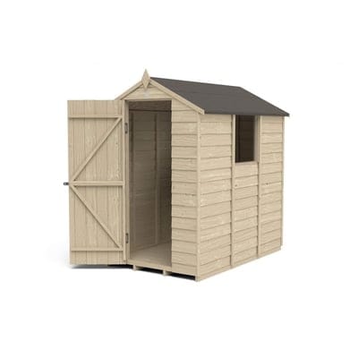 4LIFE Overlap Pressure Treated 6ft x 4ft Apex Shed - Hot Tub Shop