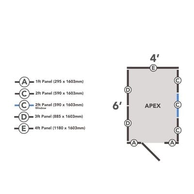 4LIFE Overlap Pressure Treated 6ft x 4ft Apex Shed - Hot Tub Shop