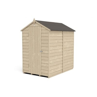 4LIFE Overlap Pressure Treated 6ft x 4ft Apex Shed - No Window - Hot Tub Shop
