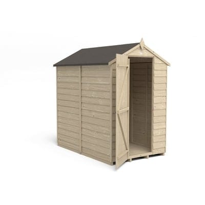 4LIFE Overlap Pressure Treated 6ft x 4ft Apex Shed - No Window - Hot Tub Shop