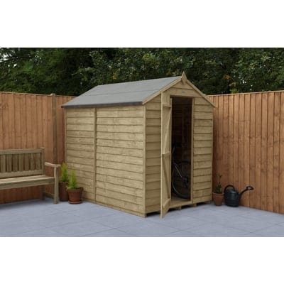 4LIFE Overlap Pressure Treated 7ft x 5ft Apex Shed - No Window - Hot Tub Shop