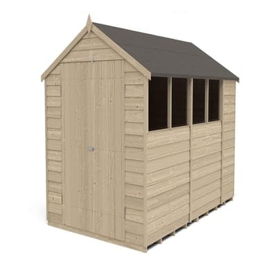 4LIFE Overlap Pressure Treated 10ft x 6ft Apex Shed - Double Door - Hot Tub Shop