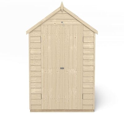 4LIFE Overlap Pressure Treated 8ft x 6ft Apex Shed - Double Door, No Windows - Hot Tub Shop