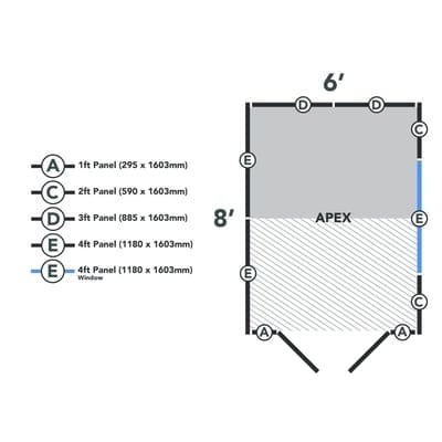 4LIFE Overlap Pressure Treated 8ft x 6ft Apex Shed - Double Door - Hot Tub Shop