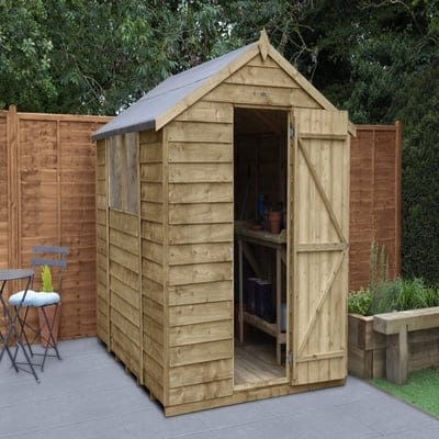 4LIFE Overlap Pressure Treated 8ft x 6ft Apex Shed - Hot Tub Shop