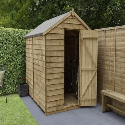 4LIFE Overlap Pressure Treated 8ft x 6ft Apex Shed - No Window - Hot Tub Shop