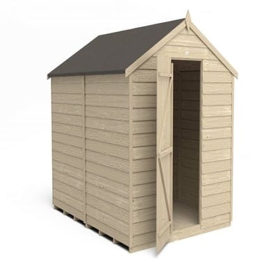4LIFE Overlap Pressure Treated 8ft x 6ft Apex Shed - No Window - Hot Tub Shop