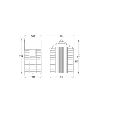4LIFE Overlap Pressure Treated Apex Shed Double Door - All Sizes - Hot Tub Shop