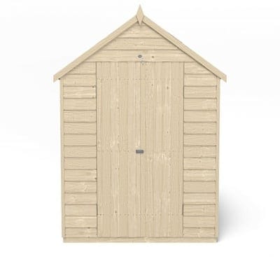 4LIFE Overlap Pressure Treated Apex Shed Double Door - All Sizes - Hot Tub Shop