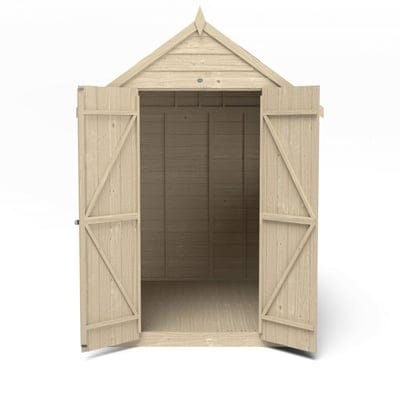 4LIFE Overlap Pressure Treated Apex Shed Double Door - All Sizes - Hot Tub Shop