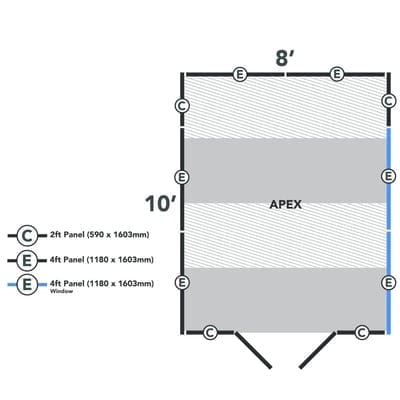 4LIFE Overlap Pressure Treated Apex Shed Double Door - All Sizes - Hot Tub Shop