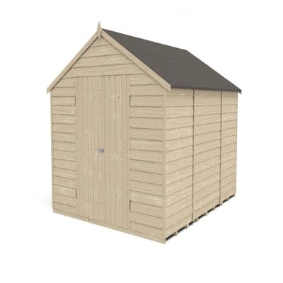 4LIFE Overlap Pressure Treated 10ft x 8ft Apex Shed - Double Door, No Windows - Hot Tub Shop