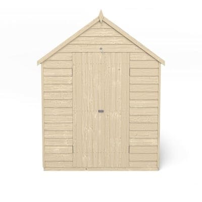 4LIFE Overlap Pressure Treated 10ft x 8ft Apex Shed - Double Door, No Windows - Hot Tub Shop