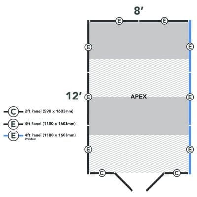 4LIFE Overlap Pressure Treated Apex Shed Double Door - All Sizes - Hot Tub Shop