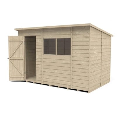 4LIFE Overlap Pressure Treated Pent Shed - All Sizes - Hot Tub Shop