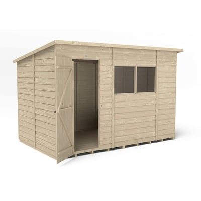 4LIFE Overlap Pressure Treated Pent Shed - All Sizes - Hot Tub Shop