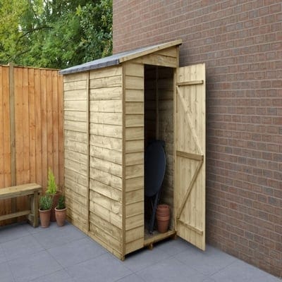 4LIFE Overlap Pressure Treated 6ft x 3ft Pent Shed - No Window - Hot Tub Shop
