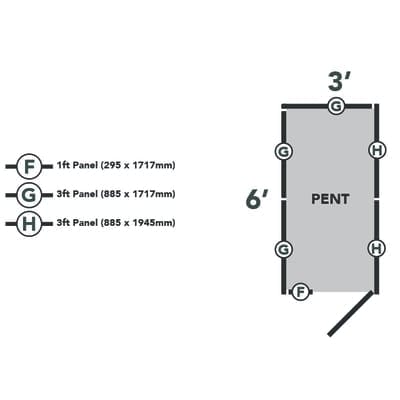 4LIFE Overlap Pressure Treated 6ft x 3ft Pent Shed - No Window - Hot Tub Shop