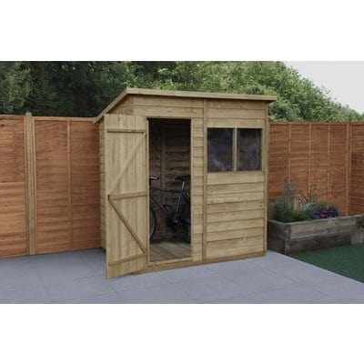 4LIFE Overlap Pressure Treated Pent Shed - All Sizes - Hot Tub Shop