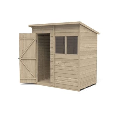 4LIFE Overlap Pressure Treated Pent Shed - All Sizes - Hot Tub Shop