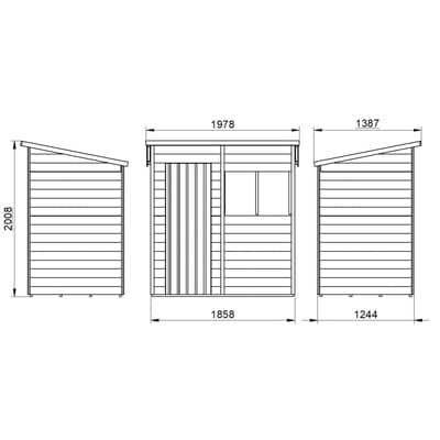 4LIFE Overlap Pressure Treated Pent Shed - All Sizes - Hot Tub Shop