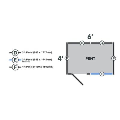 4LIFE Overlap Pressure Treated Pent Shed - All Sizes - Hot Tub Shop