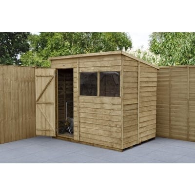 4LIFE Overlap Pressure Treated Pent Shed - All Sizes - Hot Tub Shop