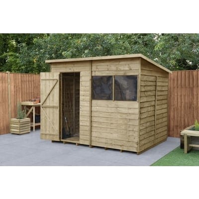4LIFE Overlap Pressure Treated Pent Shed - All Sizes - Hot Tub Shop