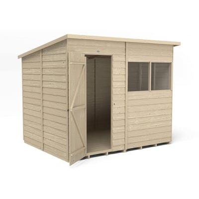 4LIFE Overlap Pressure Treated Pent Shed - All Sizes - Hot Tub Shop