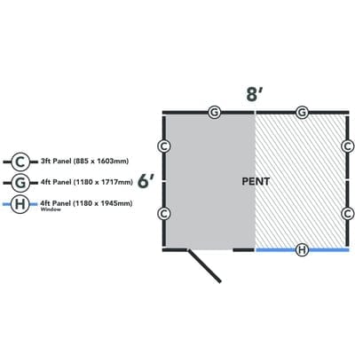 4LIFE Overlap Pressure Treated Pent Shed - All Sizes - Hot Tub Shop