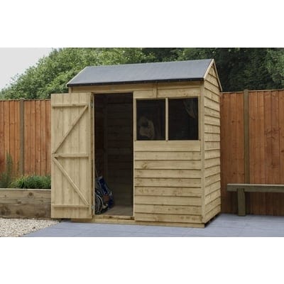 4LIFE Overlap Pressure Treated Reverse Apex Shed - All Sizes - Hot Tub Shop