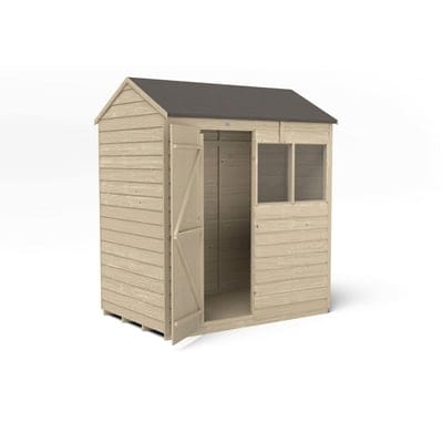 4LIFE Overlap Pressure Treated Reverse Apex Shed - All Sizes - Hot Tub Shop