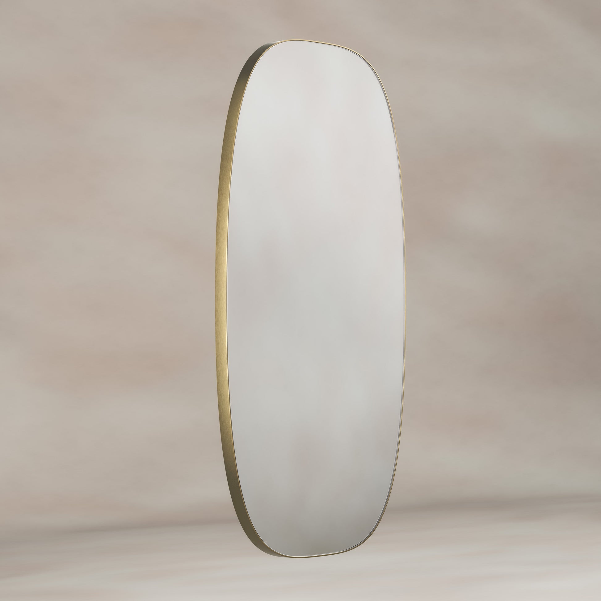Origins Living Oslo Barrel Mirror 45 X 80cm Brushed Brass - Hot Tub Shop