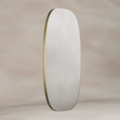 Origins Living Oslo Barrel Mirror 45 X 80cm Brushed Brass - Hot Tub Shop