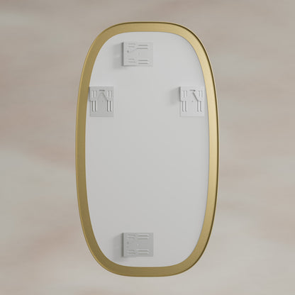 Origins Living Oslo Barrel Mirror 45 X 80cm Brushed Brass - Hot Tub Shop