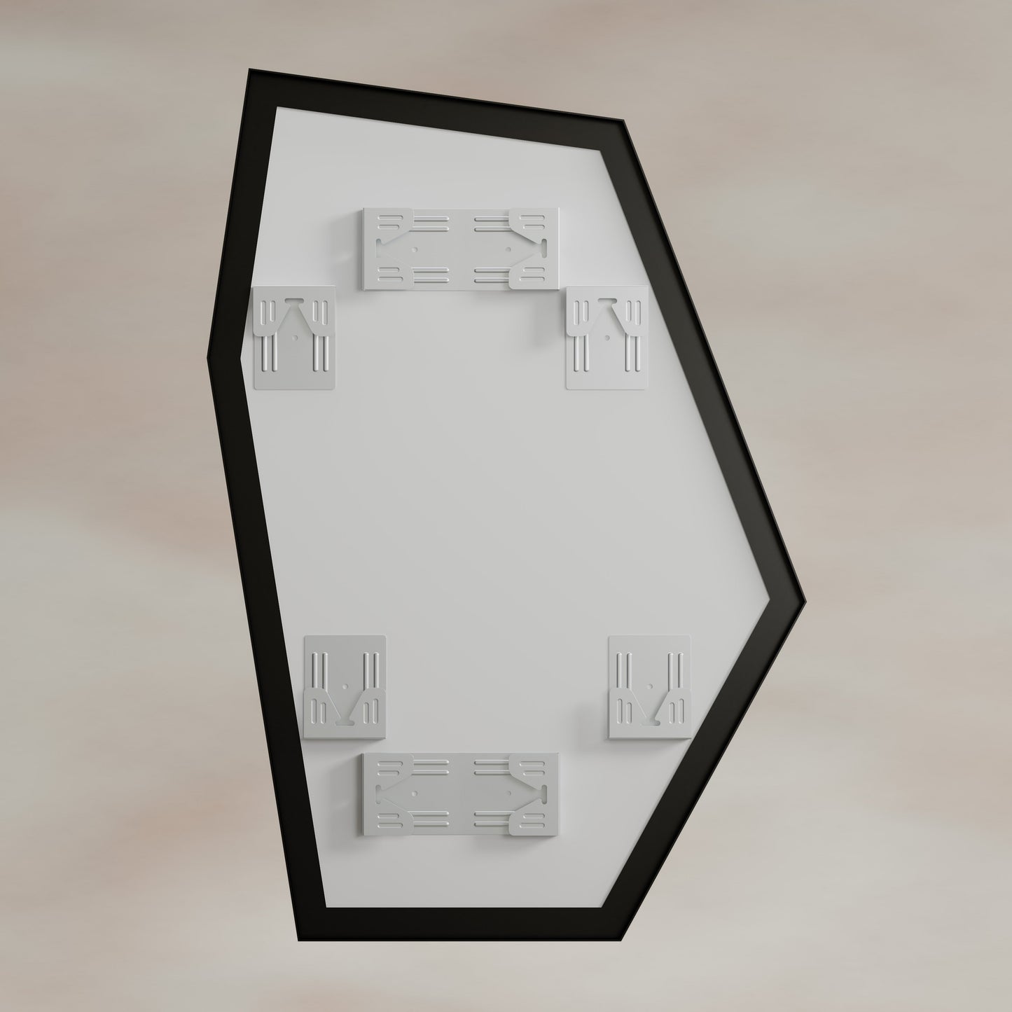 Origins Living Oslo Irregular Hexagon Mirror 55 X 80cm Matt Black