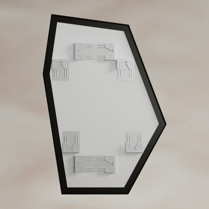 Origins Living Oslo Irregular Hexagon Mirror 55 X 80cm Matt Black