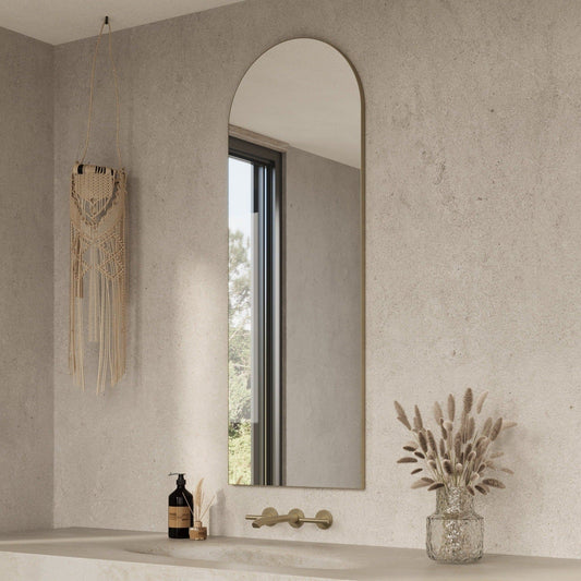 Origins Living Oslo Arch Mirror 50x140cm Brushed Brass