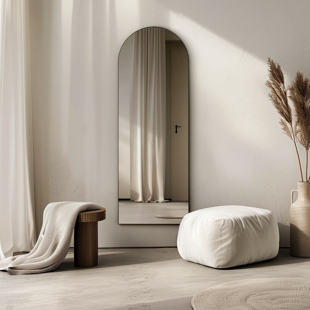 Origins Living Oslo Arch Mirror 50x140cm Matt Black - Hot Tub Shop