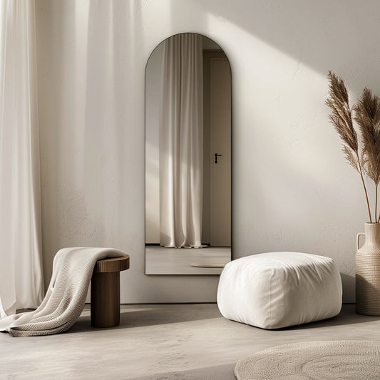 Origins Living Oslo Arch Mirror 50x140cm Matt Black - Hot Tub Shop