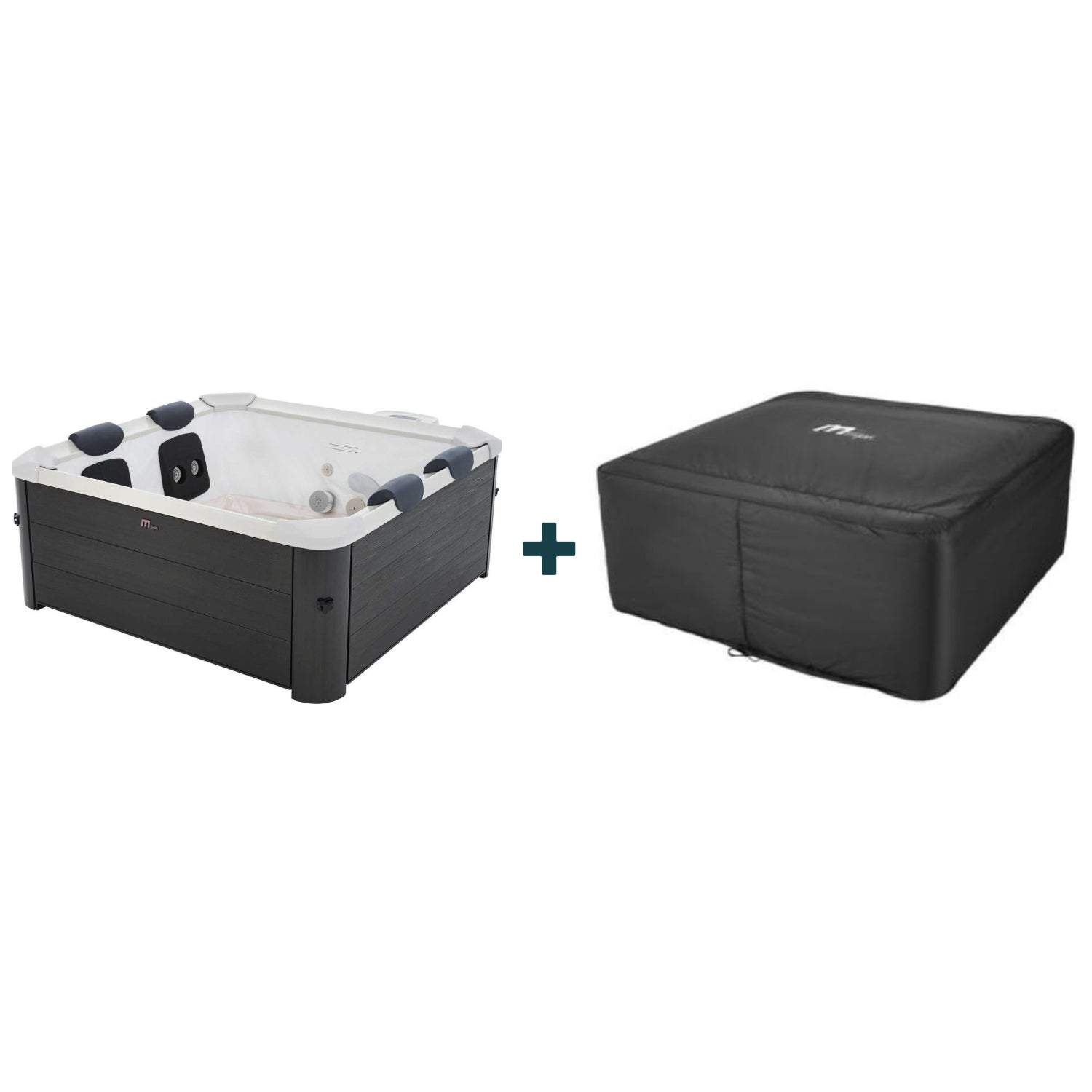 MSpa Oslo Hot Tub With Cover - Grey (Bundle) - Hot Tub Shop