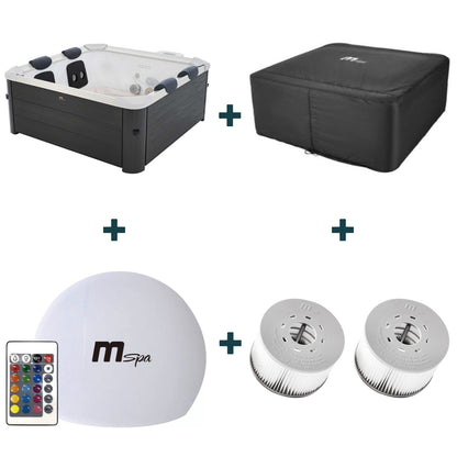 MSpa Oslo Hot Tub Luxury Bundle - Cool Grey - Hot Tub Shop