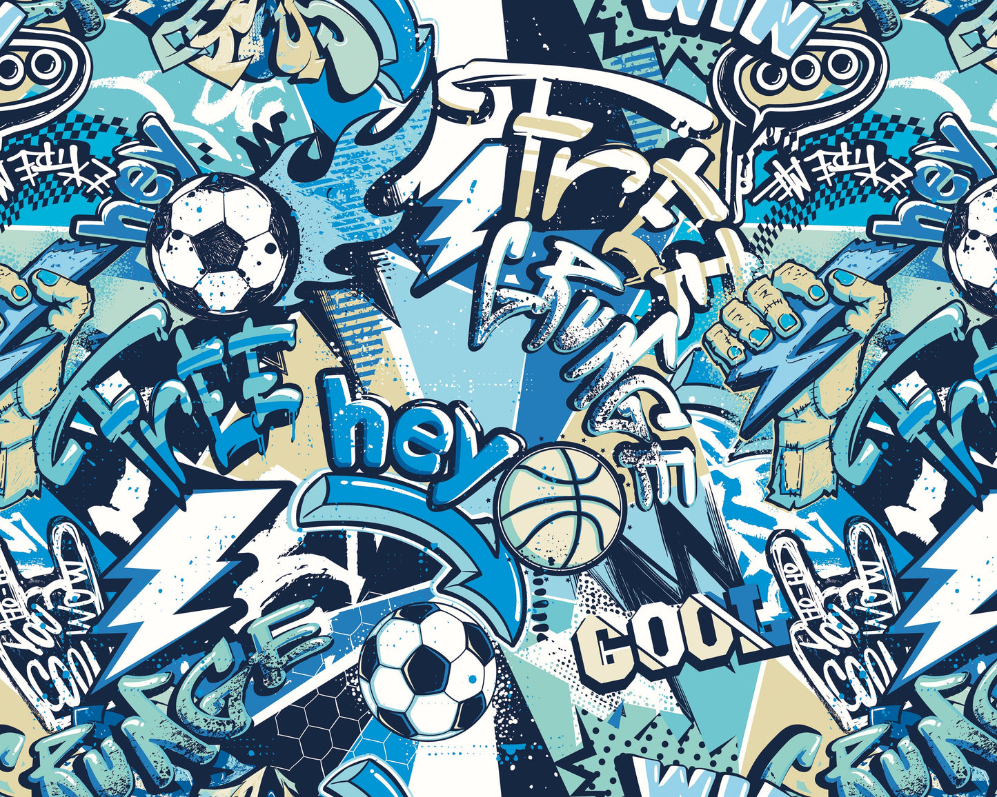 Origin Murals Sports Graffiti Blue Mix 350cm X 280cm