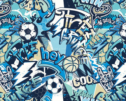 Origin Murals Sports Graffiti Blue Mix 350cm X 280cm