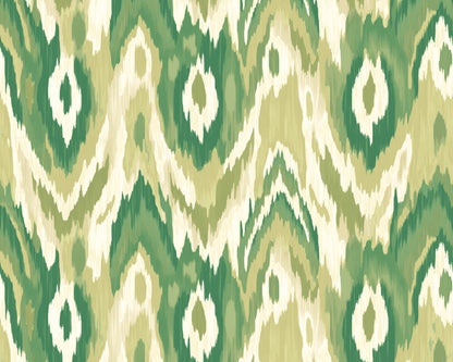 Origin Murals Watercolour Ikat Forest Green 300cm X 240cm